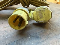2x verlengkabel met cee-stekkers, 110 v, geel - afbeelding 4 van  4