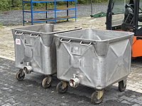 2x verrijdbare container met vlinderklep | rvs - afbeelding 1 van  11