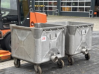2x verrijdbare container met vlinderklep | rvs - afbeelding 5 van  11