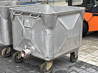 2x verrijdbare container met vlinderklep | rvs - afbeelding 11 van  11