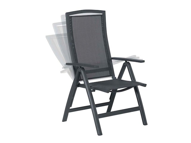 2x verstelbare tuinstoelen garden impressions, antraciet - afbeelding 1 van  3