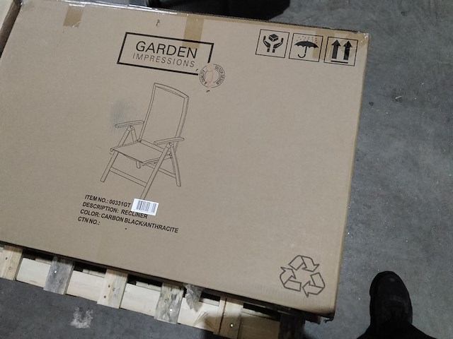 2x verstelbare tuinstoelen garden impressions, antraciet - afbeelding 3 van  3