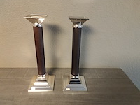 2x verzilverde kandelaren fink silber - afbeelding 1 van  5