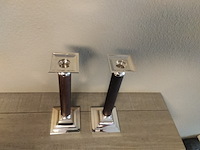 2x verzilverde kandelaren fink silber - afbeelding 2 van  5