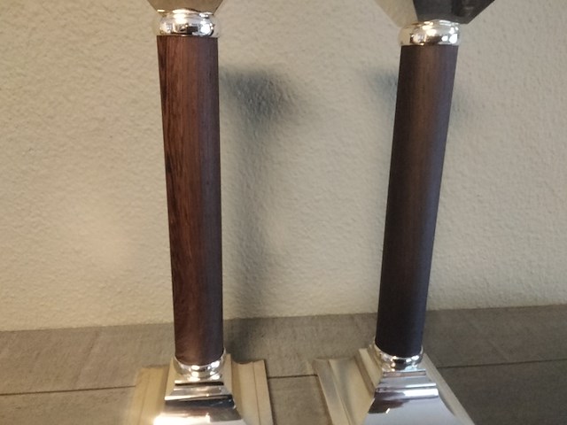 2x verzilverde kandelaren fink silber - afbeelding 4 van  5