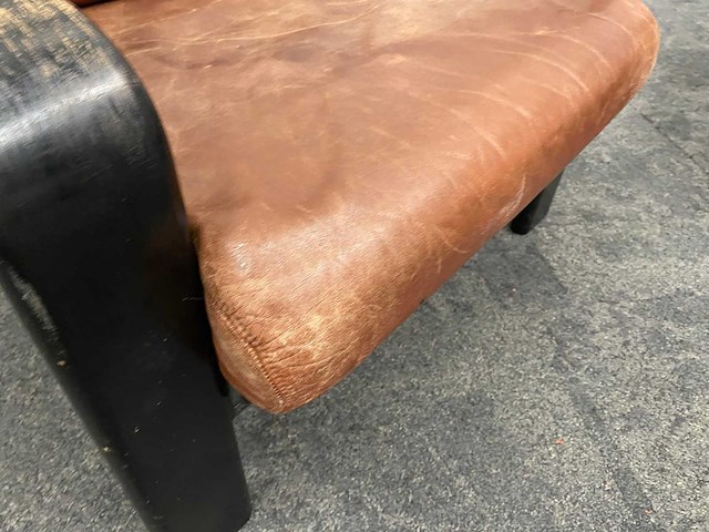 2x vintage lederen fauteuil 1960s - afbeelding 2 van  17