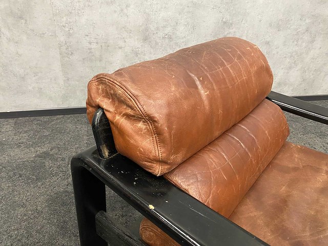 2x vintage lederen fauteuil 1960s - afbeelding 4 van  17