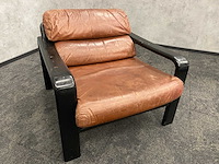 2x vintage lederen fauteuil 1960s - afbeelding 6 van  17