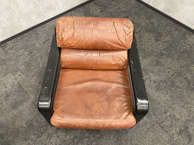 2x vintage lederen fauteuil 1960s - afbeelding 8 van  17