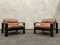 2x vintage lederen fauteuil 1960s - afbeelding 11 van  17