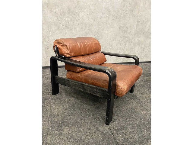 2x vintage lederen fauteuil 1960s - afbeelding 15 van  17