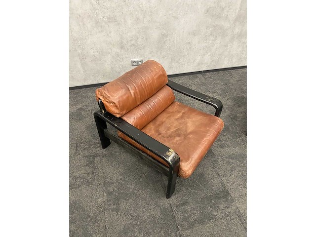 2x vintage lederen fauteuil 1960s - afbeelding 16 van  17