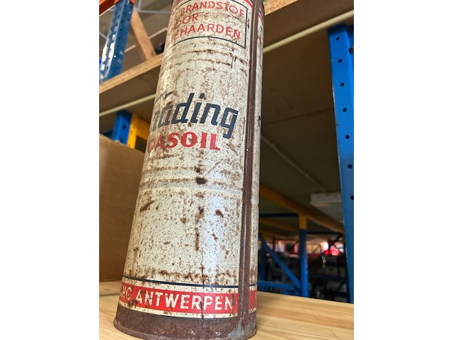 2x vintage olieblik en weeginstrument, w.o. trading antwerpen - afbeelding 4 van  4