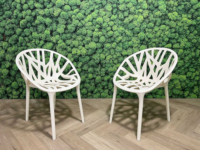 2x vitra vegetal - witte design kuipstoel - afbeelding 1 van  6