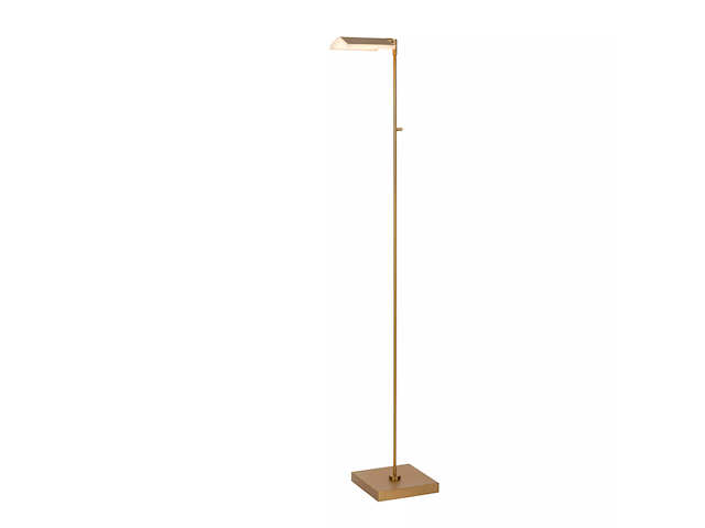 2x vloerlamp, lucide, aaron, goud/messing, 20x20x134cm - afbeelding 1 van  7