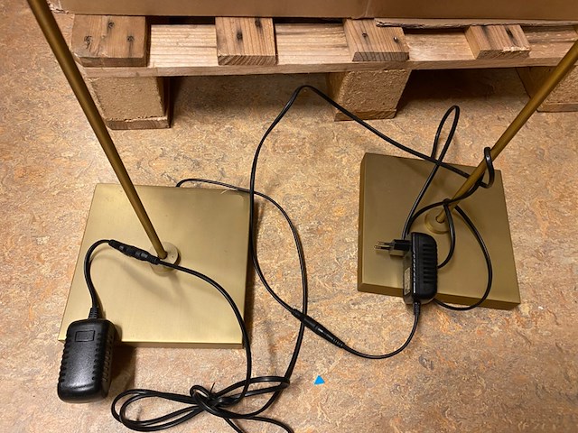 2x vloerlamp, lucide, aaron, goud/messing, 20x20x134cm - afbeelding 5 van  7
