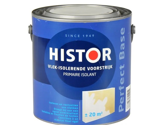 2x voorstrijk vlek-isolerend, histor, perfect base, wit, 2,5 liter - afbeelding 1 van  2