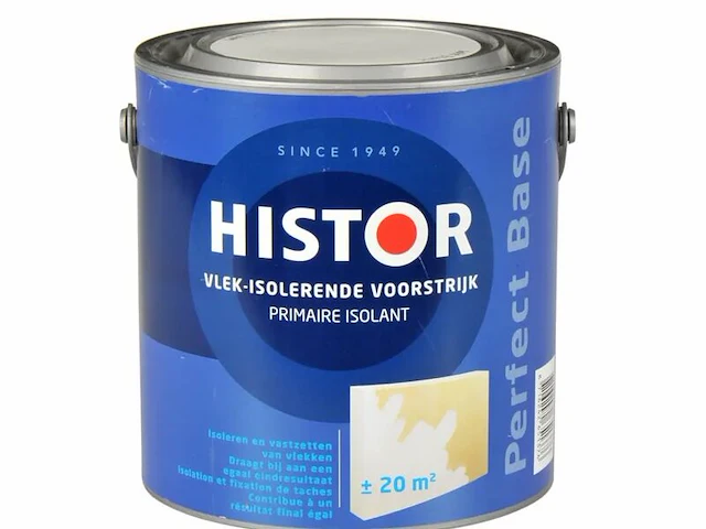 2x voorstrijk vlek-isolerend histor, perfect base, wit, 2,5 liter - afbeelding 1 van  2