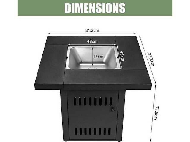 2x vuurtafel incl. rooster 81,2x70x81,2 cm - afbeelding 2 van  4