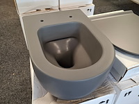 2x wandcloset met zitting en deksel xenz, gio, antraciet mat - afbeelding 3 van  6