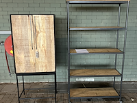 2x wandkast nairobi en shelf op wielen white label, dutchbone - afbeelding 1 van  4