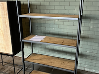 2x wandkast nairobi en shelf op wielen white label, dutchbone - afbeelding 3 van  4