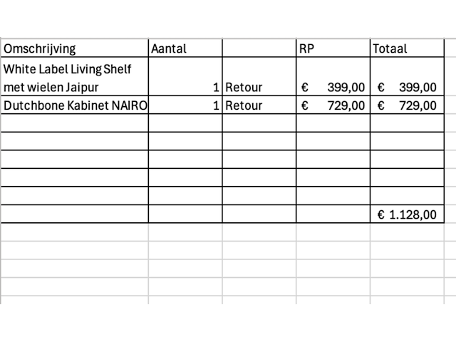 2x wandkast nairobi en shelf op wielen white label, dutchbone - afbeelding 4 van  4