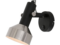 2x wandlamp acier mexlite, 3337zw, zwart staal, nieuw in doos - afbeelding 3 van  7