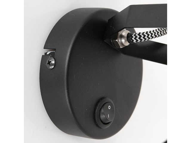 2x wandlamp acier mexlite, 3337zw, zwart staal, nieuw in doos - afbeelding 5 van  7