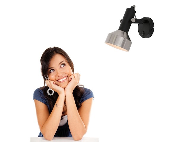 2x wandlamp acier mexlite, 3337zw, zwart staal, nieuw in doos - afbeelding 2 van  7