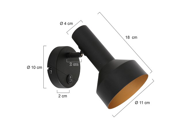 2x wandlamp bundle anne light, 3335zw, zwart goud, nieuw in doos - afbeelding 3 van  6