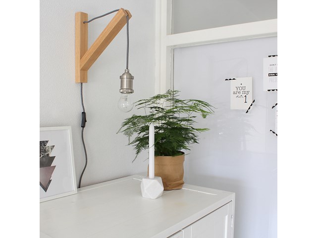 2x wandlamp met aan/uit schakelaar in snoer, mexlite, dion 7787be, beuken, 2026 - afbeelding 2 van  5