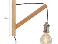 2x wandlamp met aan/uit schakelaar in snoer, mexlite, dion 7787be, beuken, 2026 - afbeelding 3 van  5