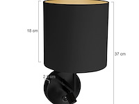 2x wandlamp noor zwart mexlite, 1562zw, zwart, bouwjaar 2025, nieuw in doos - afbeelding 4 van  7