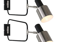 2x wandlamp verstelbaar e27, anne light, fjorgard 1699zw, zwart staal, 2026 - afbeelding 1 van  5