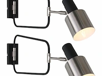 2x wandlamp verstelbaar e27, steinhauer, fjorgard 1699zw, staal / zwart, 2026