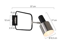 2x wandlamp zwart staal verstelbaar e27, anne light, fjorgard 1699zw, 2026 - afbeelding 3 van  5