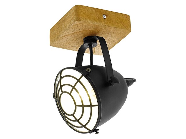2x wand/plafondlamp hout eglo, gatebeck, zwart - afbeelding 1 van  3