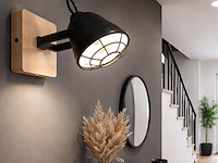 2x wand/plafondlamp hout eglo, gatebeck, zwart - afbeelding 3 van  3