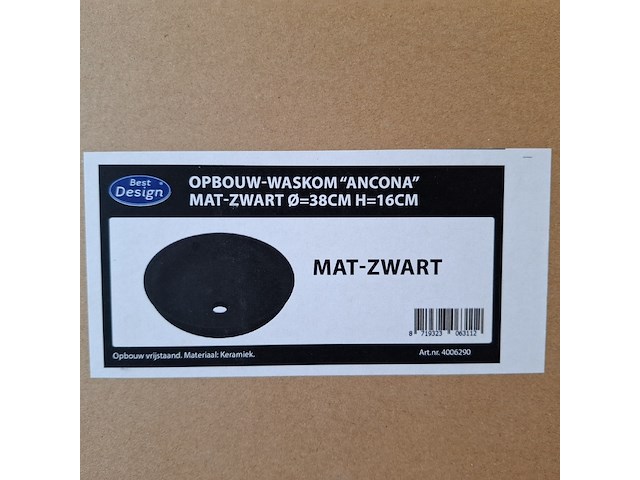 2x waskom best design, ancona, mat zwart - afbeelding 5 van  5