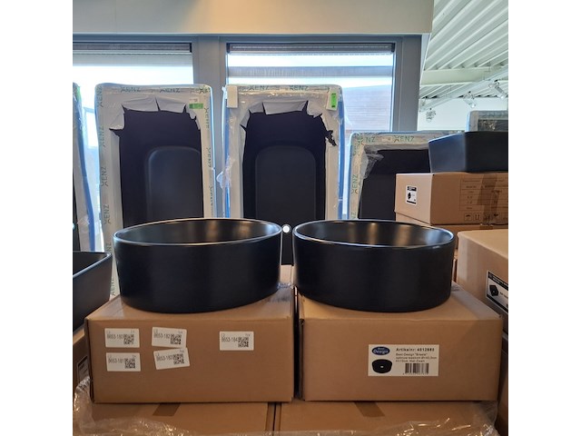 2x waskom best design, breela, mat zwart - afbeelding 1 van  6