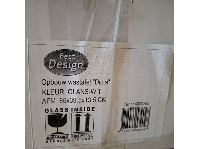 2x waskom best design, dicta, glans wit - afbeelding 5 van  5