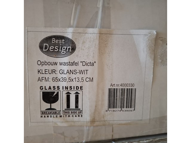 2x waskom best design, dicta, glans wit - afbeelding 5 van  5