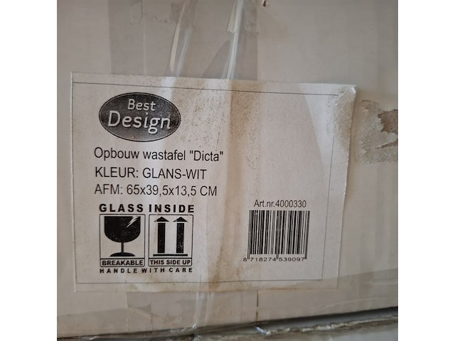 2x waskom best design, dicta, glans wit - afbeelding 5 van  5