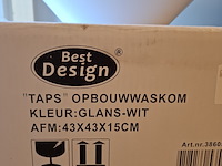 2x waskom best design, taps, glans wit - afbeelding 6 van  6