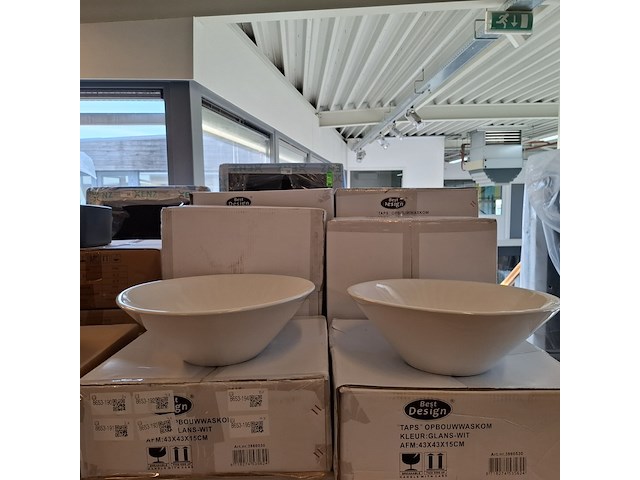 2x waskom best design, taps, glans wit - afbeelding 1 van  6