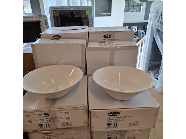 2x waskom best design, taps, glans wit - afbeelding 2 van  6