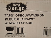 2x waskom best design, taps, glans wit - afbeelding 6 van  6
