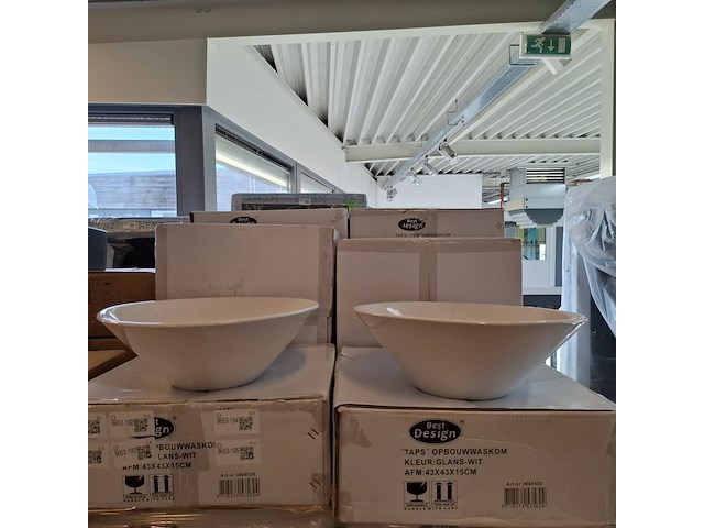 2x waskom best design, taps, glans wit - afbeelding 1 van  6