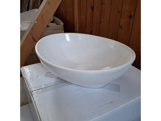 2x waskom, ovaal wit - afbeelding 1 van  5